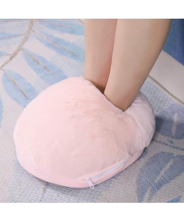 Akozon Foot Warmer for Women Heating Winter Office Heating Feet Slippers Shoes (Gray) USB Foot Warmer Cushion Electric (Pink)