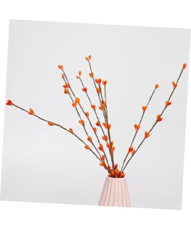 5pcs Artificial Berry Branch Christmas Ornaments Christmas Decoration Christmas Garland Berry Artificial Tree Picks Holly Berry Sprigs Plants Decor Plastic Small Fruit Halloween Orange 30x5cm - Buy Online on SooperMarket.com