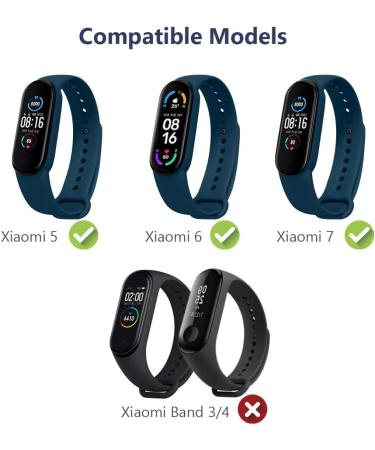 Buy Ainiv Adjustable Fitness Bracelets for Xiaomi Mi Band 3/4/5/6/7/8 - Waterproof Silicone/Nylon/Stainless Steel - 3-Pack in Black/Gray/Blue - Buy Online on SooperMarket.com