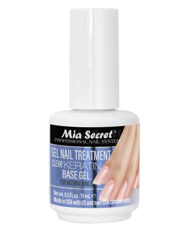 Mia Secret Gel Nail Treatment CLEAR KERATIN Base & Top Gel 15ml - Gel Nail Polish - Nail Repair and Strengthening Gel for Nails (Clear)