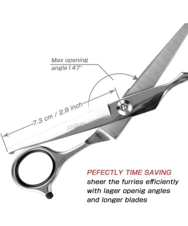 Chibuy Curved Pet Grooming Scissors with Round Tips - Professional 4CR Stainless Steel Shear for Dogs and Cats - Buy Online on SooperMarket.com