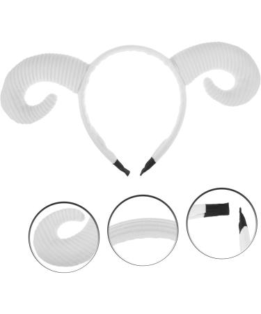 Gogogmee Sheep Horn Headband Head Band Halloween Decor Animal Headdress Halloween Hair Accessory Horn Hairband Funny Hairband Sheep Horn Hair Hoops Hair Decor Photo Prop Cotton White One Size White - Buy Online on SooperMarket.com
