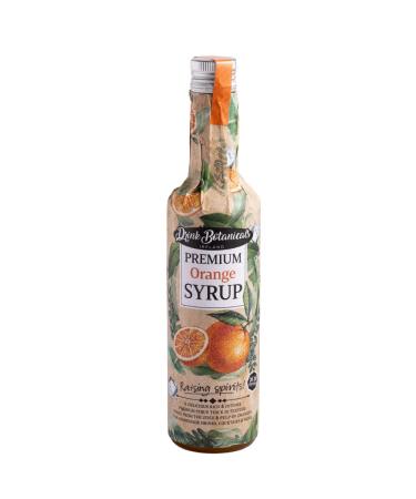 Drink Botanicals Orange Syrup Puree | Made from Orange Pulp & Juice | Natural Fruit Content Puree| Flavored Syrup | 30 Servings 500ML Glass Bottle
