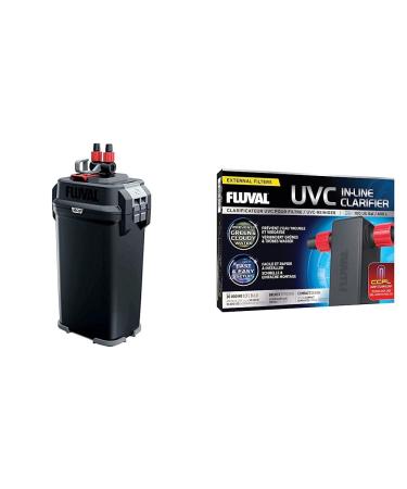 Fluval A450 407 external filter 400 L&UVC clarifiers for aquariums UVC clarification with CCFL-LAMP technology 447 g (1-pack) black 400 l bundle with UVC explaner 447 g