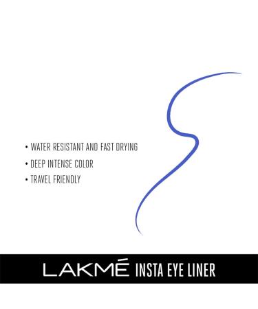 Lakme Insta Eyeliner Blue 9ml - Water Resistant Eyeliner for Stunning Eyes | International Shipping Available - Buy Online on SooperMarket.com