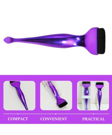 NOLITOY Makeup Foundation & Concealer Brush Set | Flat Top & Eye Shadow Brushes with Spoon for Liquid Blending - Purple - Buy Online on SooperMarket.com