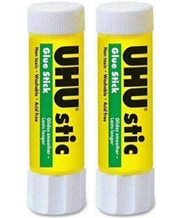 UHU 99655 Stic Permanent Clear Application Glue Stick 1.41 oz (2 Pack) White