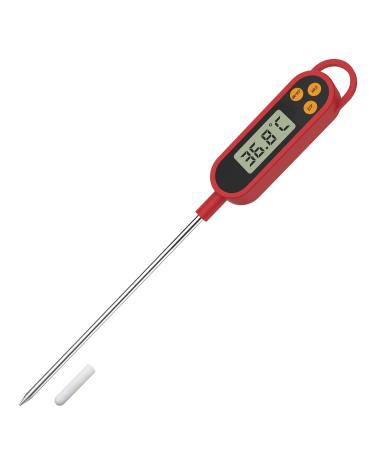 Kitchen thermometer cooking thermometer cake bottles thermometer kitchen cooking water milk baby household thermometer LCD digital meat thermometer with long probe red