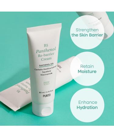 PURITO B5 Panthenol Re-barrier Cream 80ml / 2.70fl. oz. Vegan & Cruelty-free rich moisturizing cream moisturizing 80 ml (Pack of 1) - Buy Online on SooperMarket.com