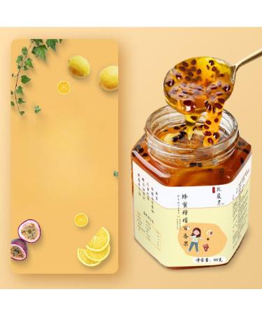 Passion fruit honey lemon tea lemon juice delicious jam fruit sauce tea fruit juice 360g/can healthy and nutritious snacks sour and sweet jam convenience foods leisure snacks (3 cans)