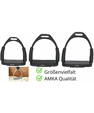 AMKA Joint Black Safety Stirrups - 10 12 13 cm Step Width | International Shipping - Buy Online on SooperMarket.com
