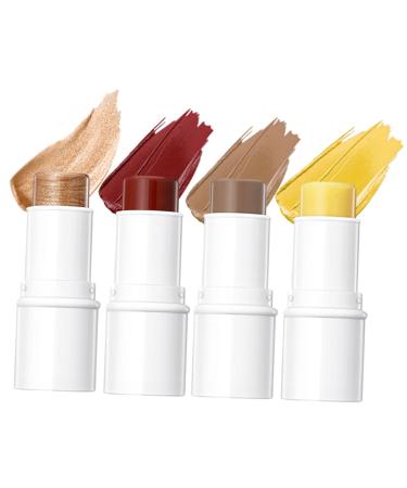 BELLIFFY 1 Set Contour Stick Highlighters Makeup Contour Kit Contouring Makeup Kit for Beginners Face Contouring Makeup Kit Makeup Highlighter Cream Blush Stick Face Highlighter Stick Blush