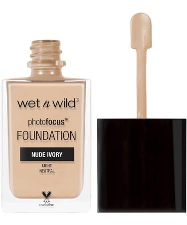 Wet 'n' Wild Photo Focus Foundation | Matte High-Coverage | Light-Adjusting Tech | Vegan | Nude Ivory - Buy Online on SooperMarket.com