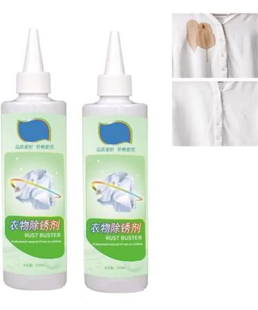 Homezo Fabric Rust Remover 250ml Fabric Rust Stain Remover Clothes Oil Stains Remover Waterless Clothing Cleaner Quick and Easy Dirt Spot Removal for Laundry for Various Clothes Fabrics (2pcs)