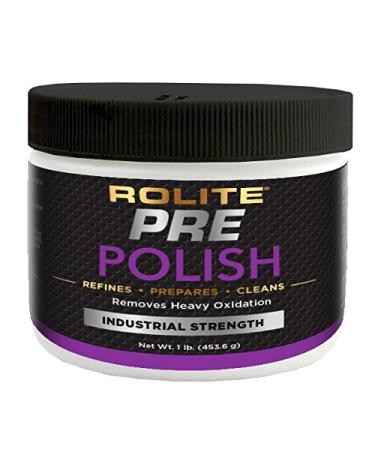 Rolite Pre-Polish Paste - Stain and Oxidation Remover for Heavily Oxidized Discolored and Corroded Metal Clear Coated and Gel-Coated Surfaces 1 Pound 1 Pack 1lb 1 Pack