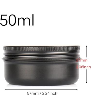 Zeoabsy 10 Pieces 50ml Matte Black Aluminum Empty Jars - Round Doses with Screw Cap for International Shipping - Buy Online on SooperMarket.com