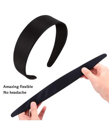 ANBALA Black Headbands for Women - 5 Pack of Plain DIY Satin Headbands in Various Sizes - Non-Slip and High Elasticity Headbands for Women and Girls - Buy Online on SooperMarket.com