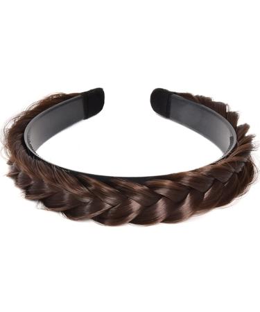 MODSIGHT Braided Headbands for Women Braided Headband with Tooth Non-Slip Hair Band Synthetic Hairpiece Twist Braid Headbands for Girls (Brown)