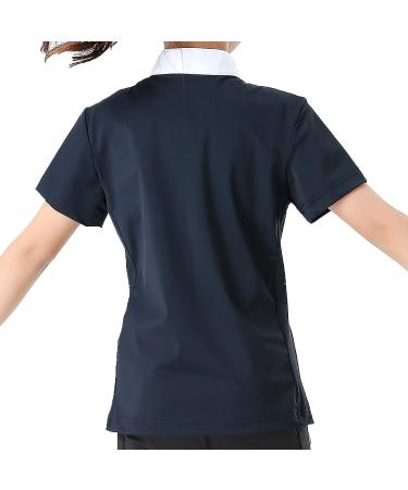 TrustBreech Kids' Short Sleeve Equestrian Sun Shirt - Made in USA, Moisture-Wicking, Ice Fil Lite, Navy - Buy Online on SooperMarket.com