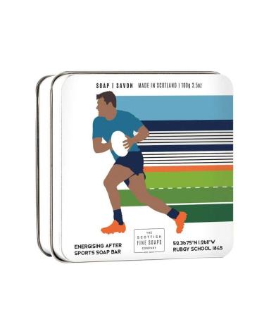 Rugby Themed 100g Tinned Soap Bar by Scottish Fine Soaps
