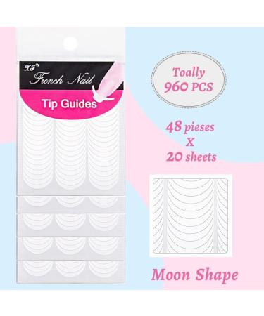 French Nail Stickers 960pcs | 20 Sheets Self-Adhesive French Manicure Tip Stickers - DIY Nail Art Accessory - Buy Online on SooperMarket.com