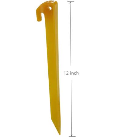 MUDOR 12 Inch Plastic Tent Stakes - 12 Pcs Heavy Duty Pegs for Camping, Outdoor, Beach, and Garden Use - Buy Online on SooperMarket.com