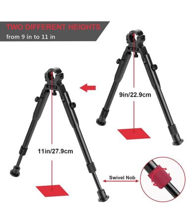 JINSE Universal Barrel Bipod 9-11 inch | Clamp-on, Foldable & Lightweight | Barrel Size 0.4'' to 0.7 - Buy Online on SooperMarket.com