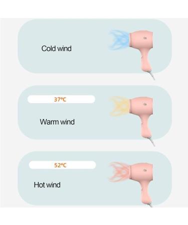 Kids Hair Dryer for Infant Low Heat Gentle Air Small Hair Blow Dryer for Baby Skin with 3 Speed Settings Negative Ionic Constant Temperature Mini Hair Dryer for Daily Use (US US Plug 110V - Buy Online on SooperMarket.com