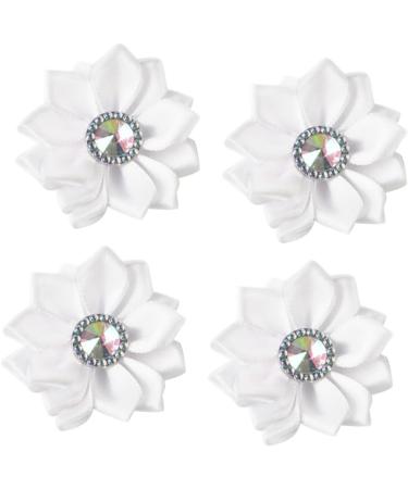 ABOOFAN 2pcs 1 20pcs Craft Chiffon Flowers Satin Ribbon Cloth Flower Accessories Clothes Flower Manual Whitex2pcs Size 1x2pcs - Buy Online on SooperMarket.com