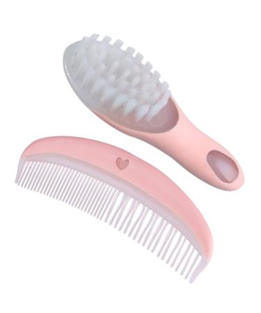 EXCEART Newborn Baby Comb 1 Baby Wipes Set Baby Brush and Comb Set Newborn Infant Massage Hair Brush Comb Baby Essentials kit Baby Swing (Pink) Toddler Hair Brush Set