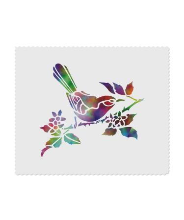 Azeeda 2 x Microfiber Glasses Cleaning Cloths with Bird on Branch (LC00019019)