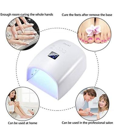 Rechargeable Cordless 66w UV Led Nail Lamp for Gel Polish - 5 Timer Settings, LCD Display - White - Buy Online on SooperMarket.com