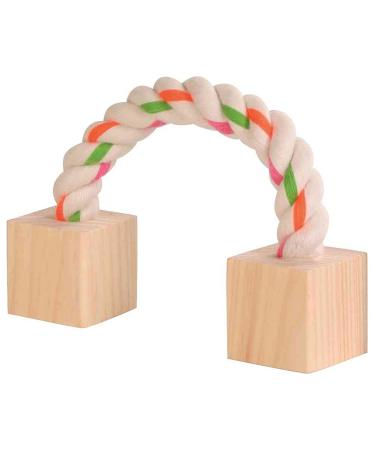 Trixie 6186 Cotton Play Rope with Wood Small Animals 20 cm