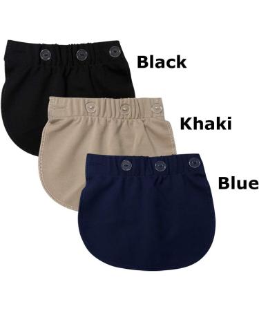 AYE Adjustable Waist Extenders for Women Pregnancy 3 Pieces - Black, Blue, Khaki - Buy Online on SooperMarket.com