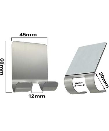 Razor Holder Hook - 2 Pack Self-Adhesive Stainless Steel Waterproof Bathroom Hooks | Multi-Purpose No-Drill Towel Hooks (Silver) - Buy Online on SooperMarket.com