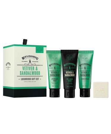 Men's Grooming by The Scottish Fine Soaps Company Vetiver & Sandalwood Luxurious Gift Set