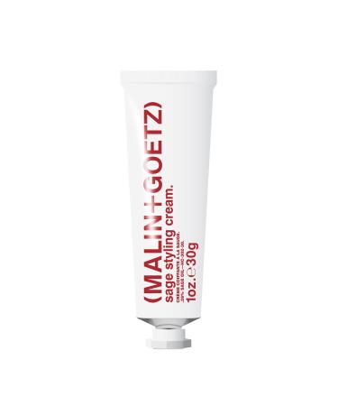 Malin + Goetz sage styling cream, lightweight, versatile for all hair types & textures. Smoothes, tames frizz, defines curls, shine without residue. natural fragrance. vegan and cruelty-free 1 Fl Oz