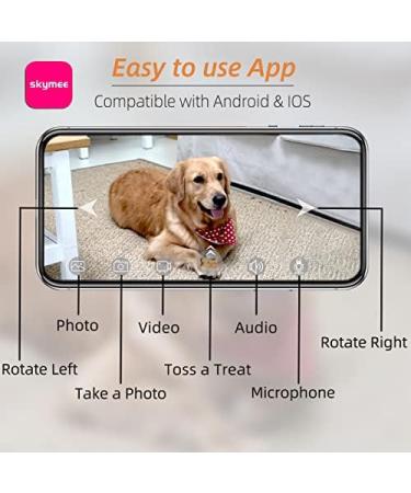 SKYMEE Petalk AI II Dog Camera Automatic Treat Dispenser 5G WiFi Full HD Pet Camera with 180 Pan Full-Room View Night Vision Two Way Audio for Dogs and Cats Compatible with Alexa (Support 5G WiFi) - Buy Online on SooperMarket.com