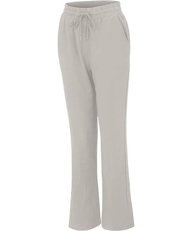 Wiyuqeen Spring Pants for Women - Trendy Straight Leg Trousers - Light Gray XX-Large - Buy Online on SooperMarket.com
