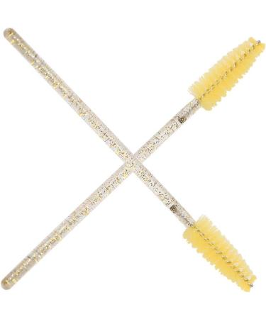 Disposable Eyelash Brushes 50 Pieces Nylon Make-up Brushes Mascara Sticks Eyelashes Eyebrows Disposable Portable Brush (Yellow) - Buy Online on SooperMarket.com