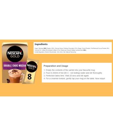 Temas Instant Coffee Mocha Bundle Contains 48 x Nescafe Gold Double Choc Mocha 48 x Coffee Stirrers & Reusable Coffee Cup. Compatible With lovers of Nescafe Gold|Coffee Sachets Individually Wrapped - Buy Online on SooperMarket.com