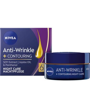 NIVEA Contouring Night Cream AntiWrinkle 65+ 50 ml Visibly Reduces Fine Lines and Deep Wrinkles in Mature Skin Improving Contours and Regeneration of Mature Skin