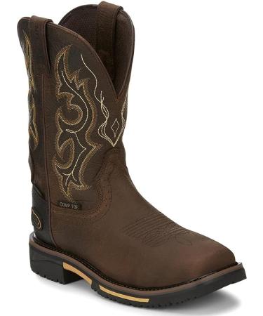 Justin Men's Joist Rustic Waterproof Western Work Boot Composite Toe - Distressed Brown (Size 12 D(M) US) - Buy Online on SooperMarket.com