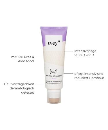 Buy Tvey Foot Cream for Very Dry Feet | 10% Urea Shea Butter & Avocado Oil | Vegan Foot Care - Made in Germany - 75ml - Buy Online on SooperMarket.com