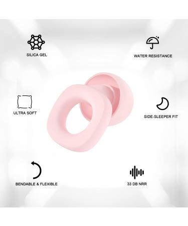 Fita + Silicone Ear Plugs for Noise Reduction - Reusable & Comfortable - NRR 33 dB - 3 Pairs in S/M/L - Pink - Buy Online on SooperMarket.com