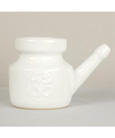 Jalzdieod 2X 350Ml Ceramic Neti Pot Nose Cleaning Pot Leakproof Spout Pot for Nasal Rinsing Nose Washing Men Women White - Buy Online on SooperMarket.com