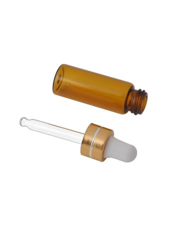 Enslz 15 Mini Amber Glass Bottles (5ml) - Refillable Essential Oil Perfume & Cosmetics Storage with Golden Screw Caps - Perfect for Samples & Travel - Buy Online on SooperMarket.com