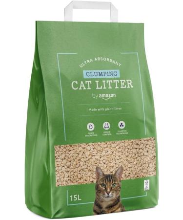 by Amazon - Plant Fiber Cat Litter Odor Control 15 liters 15 L (Pack of 1) - Buy Online on SooperMarket.com