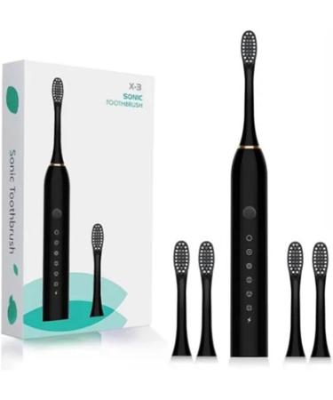Buy Waterproof Electric Toothbrush for Adults | 6 Speeds & 4 Brush Heads | Black - International Shipping Available - Buy Online on SooperMarket.com