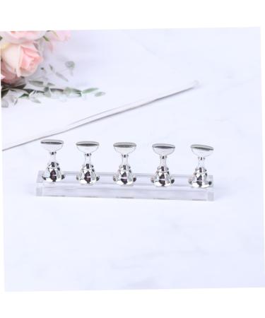 Healeved 2 Sets Nail Art Accessories Crystals for Nails Nail Polish Tips Stand Tool Stand Nail Practice Stand Nail Tips Holder Fake Nail Holder Nail Art Tip Display Base Frame Magnet 2.5*1cm Silver - Buy Online on SooperMarket.com